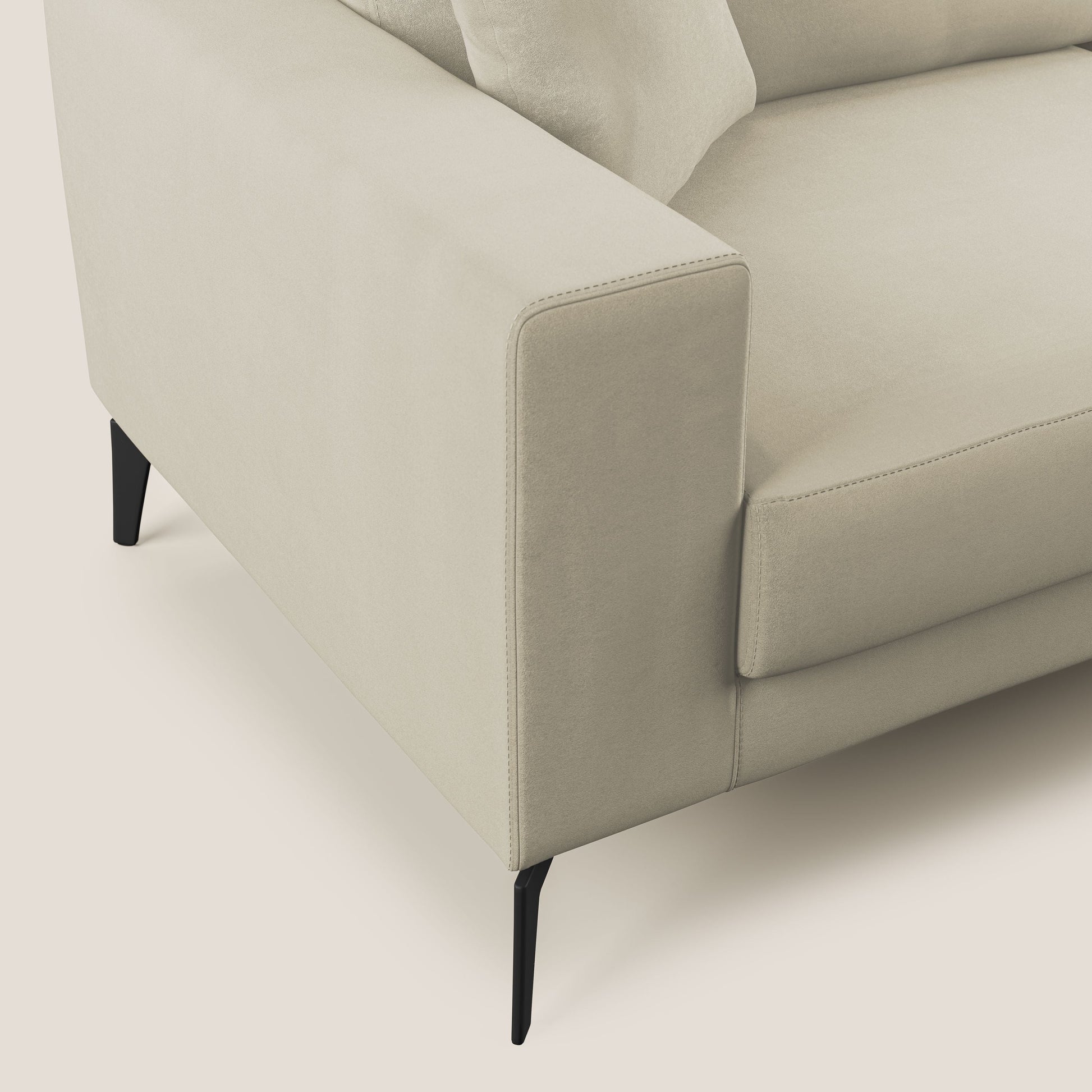 Divano 2 Posti 146x95x91 cm in Tessuto Panna