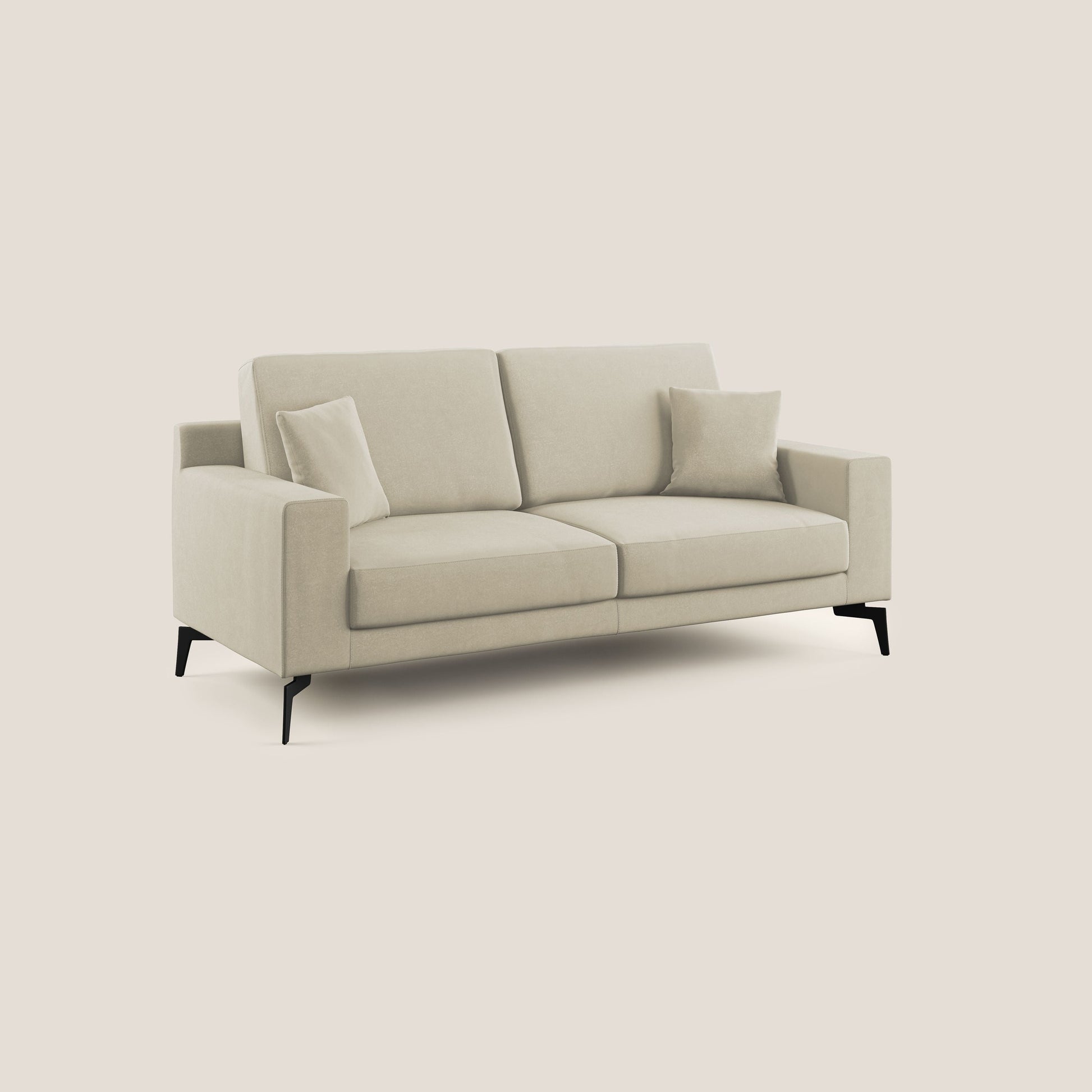 Divano 2 Posti 146x95x91 cm in Tessuto Panna