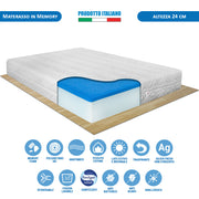 Materasso memory silver agli ioni d'argento sfoderabile Portogallo per letto piazza e mezza 120x190 - Comprarredo