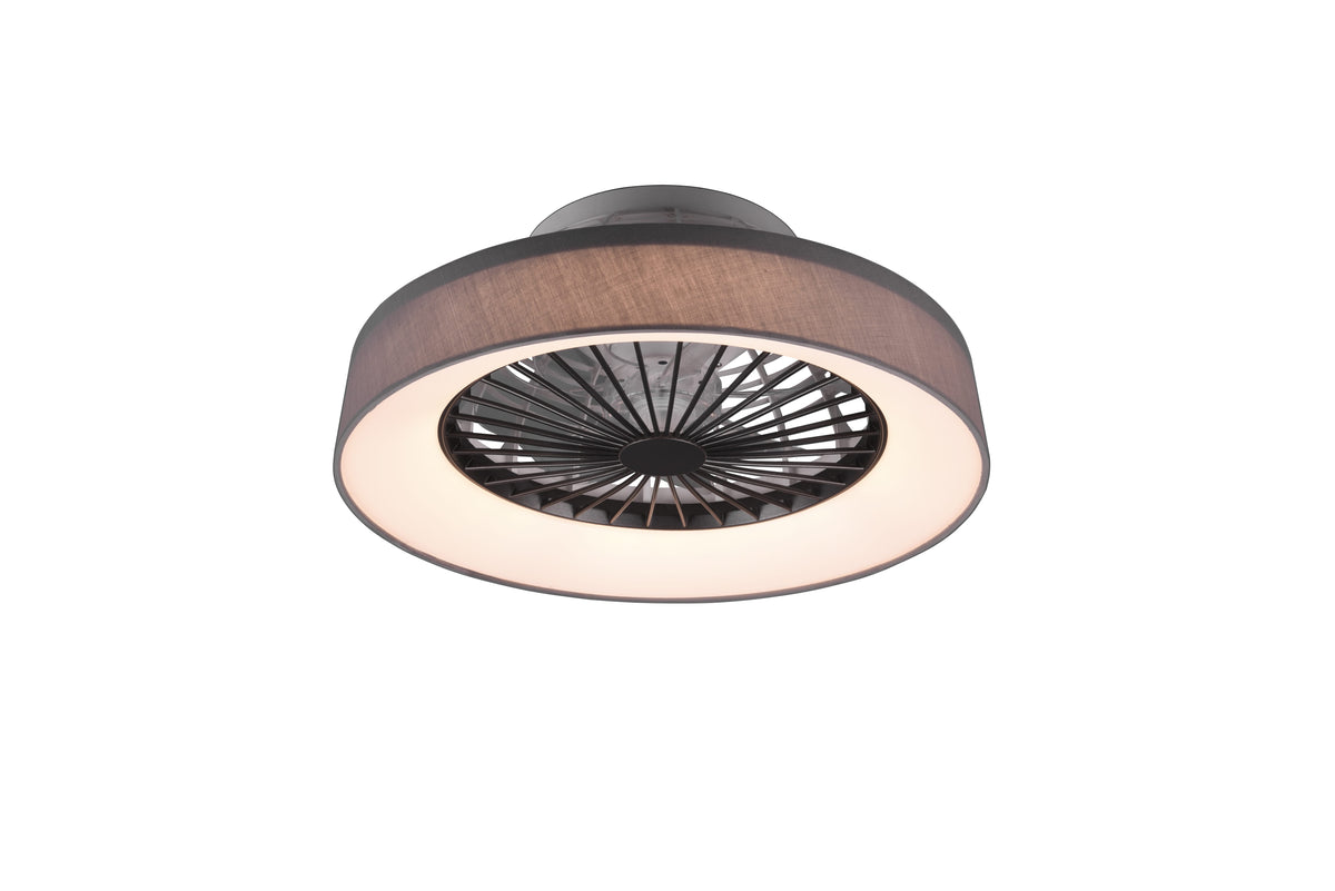 Ventilatore / Plafoniera LED con telecomando Digione grigio