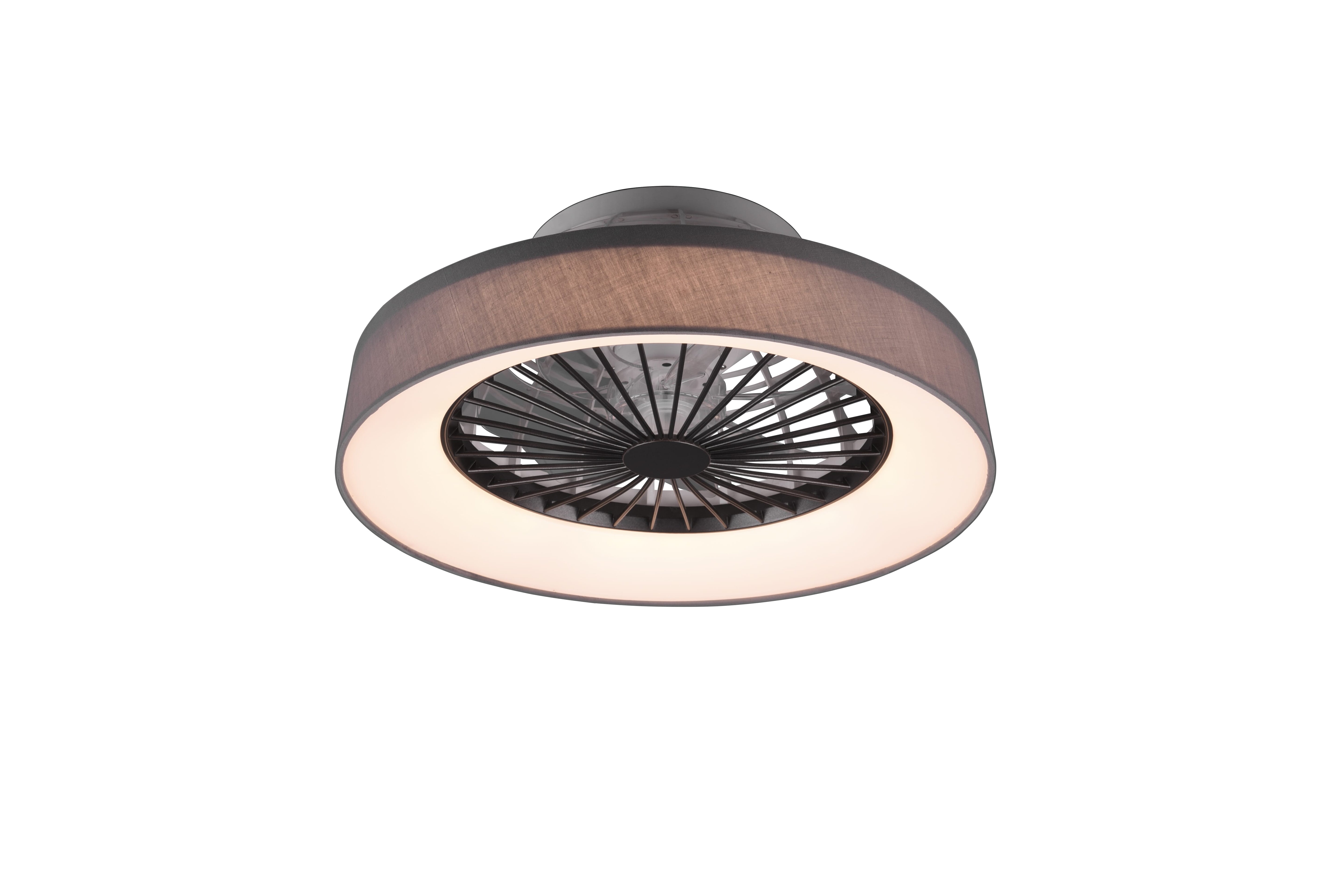 Ventilatore / Plafoniera LED con telecomando Digione grigio