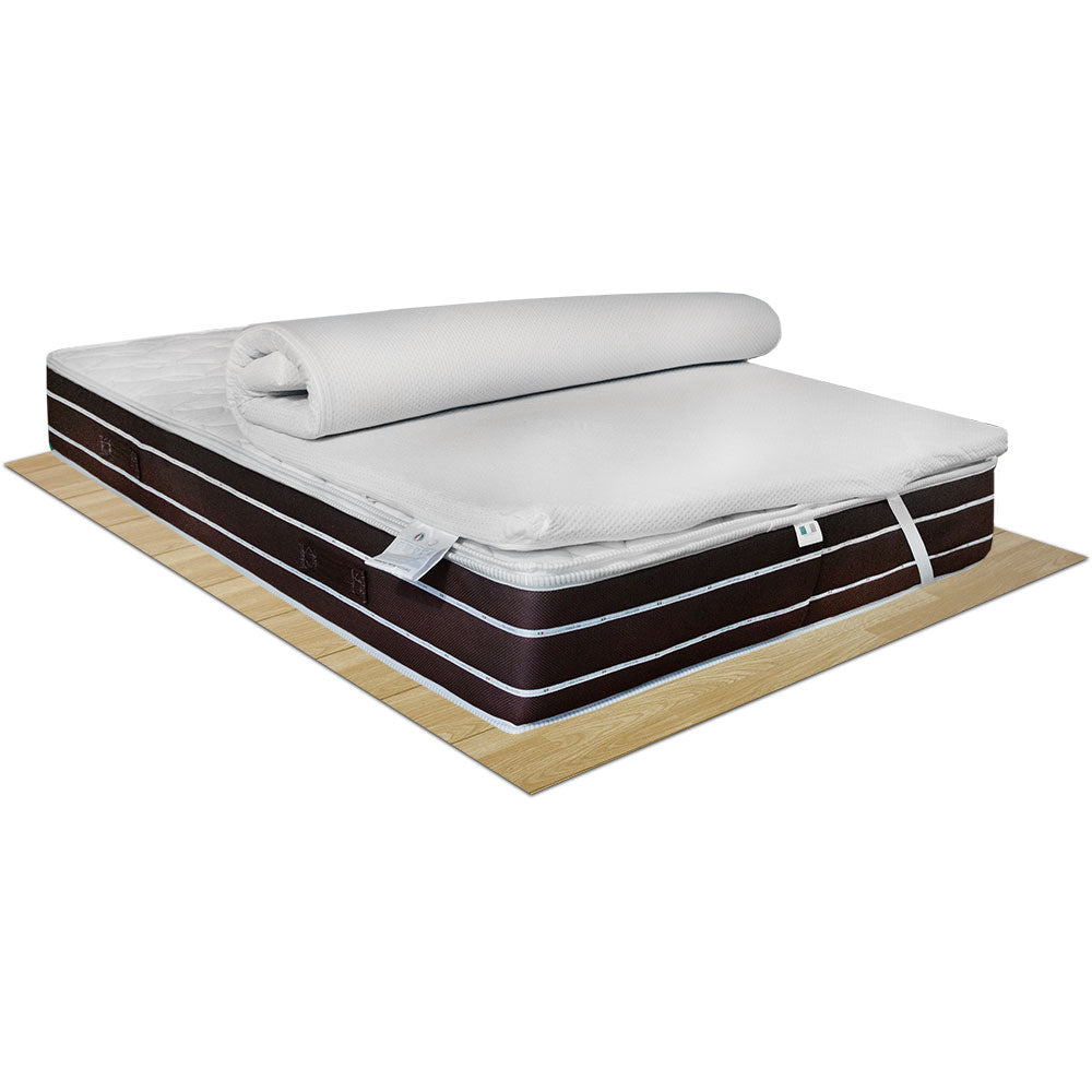 Topper memory fresh rinfrescante multionda per materasso piazza e mezza 120x190, sfoderabile - Comprarredo