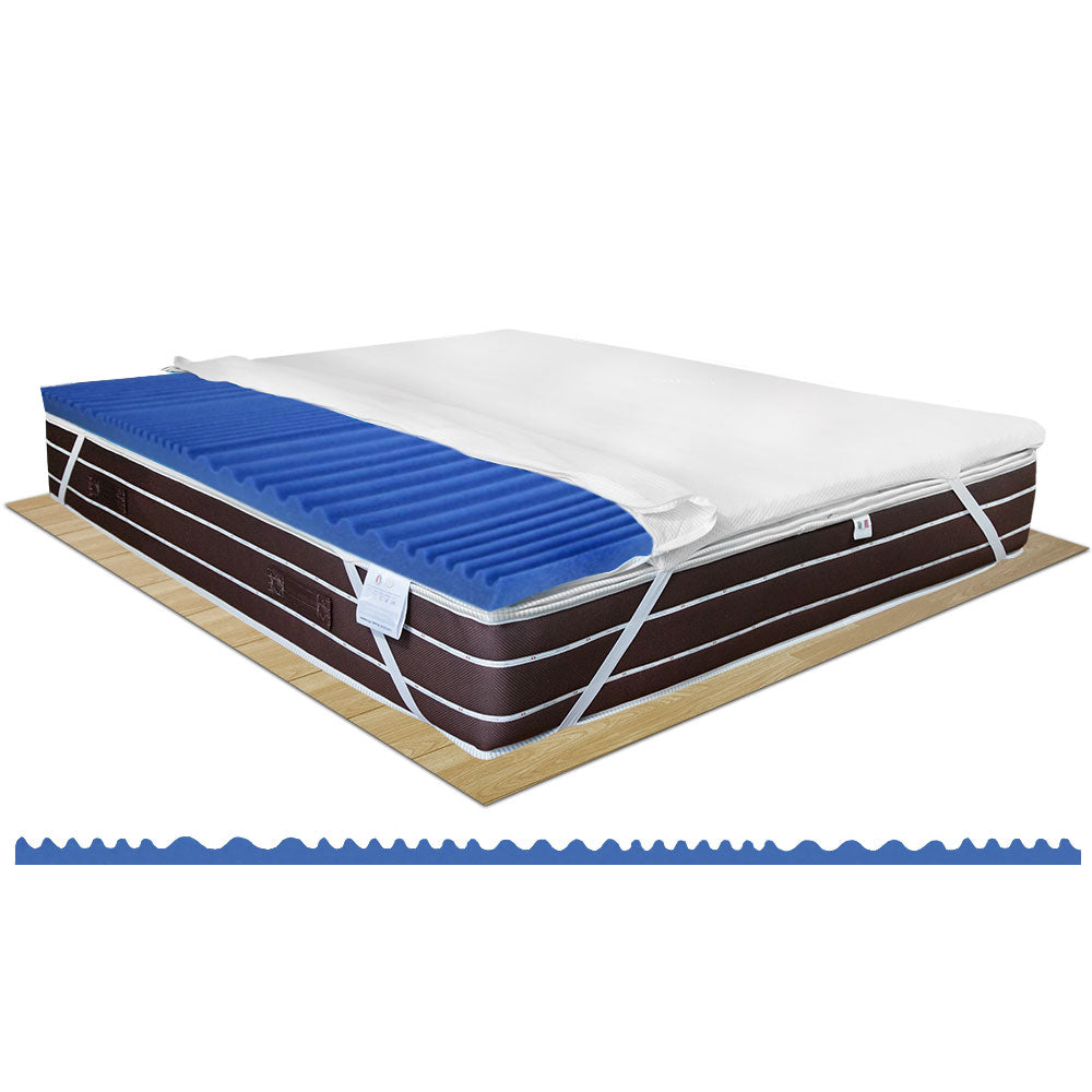 Topper memory fresh rinfrescante multionda per materasso matrimoniale 160x190, sfoderabile - Comprarredo
