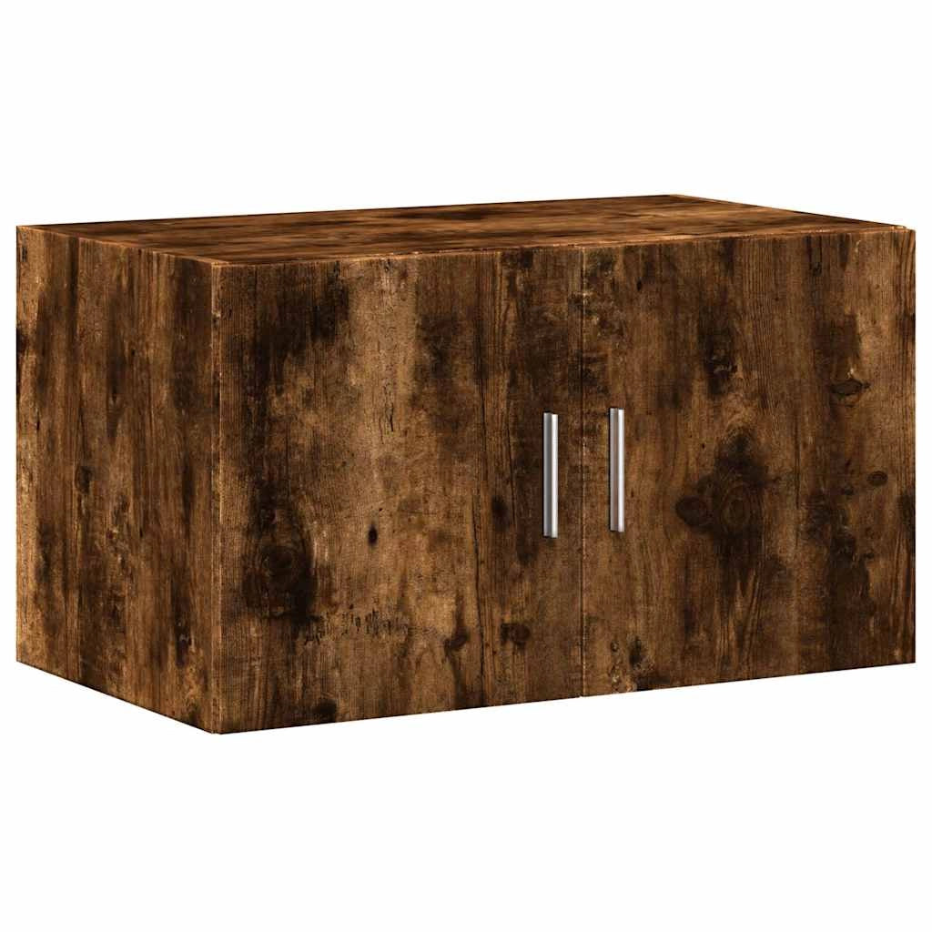 Mobile contenitore alto multifunzionale 70 x 42,5 x 225 cm in legno composito effetto rovere affumicato 02_0055578