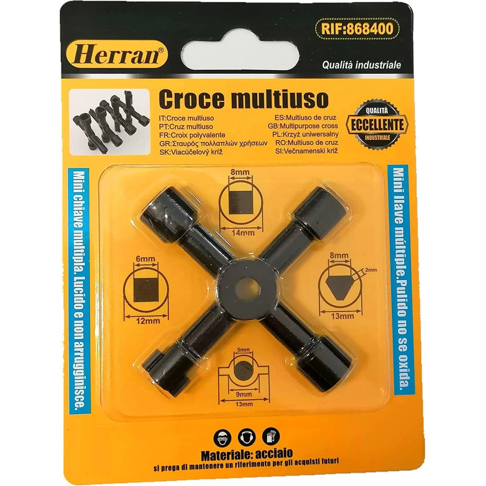 Trade Shop - Chiave Universale Multiuso Per Apertura Contatori Cassette Elettrice Acqua Gas -
