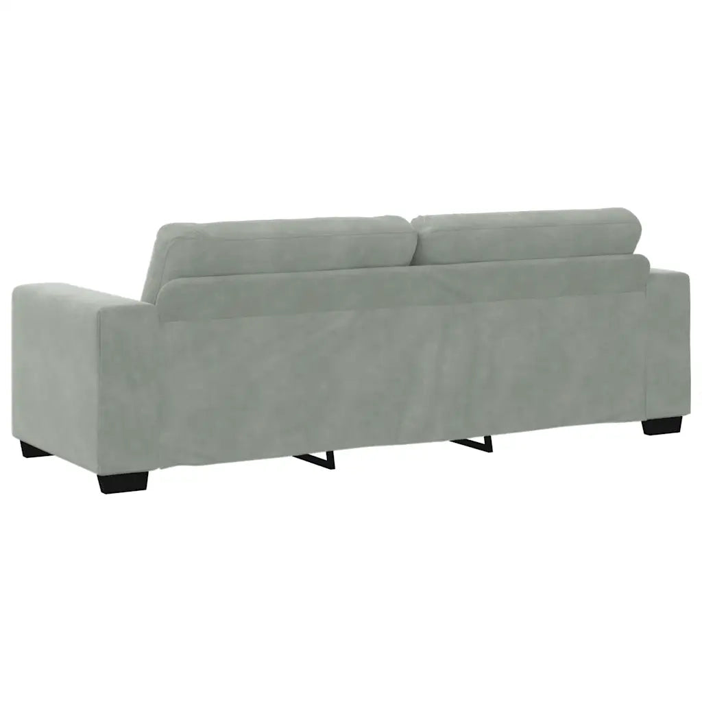 Divano a 3 posti Grigio Chiaro 220x78x80 cm in Velluto 4105134