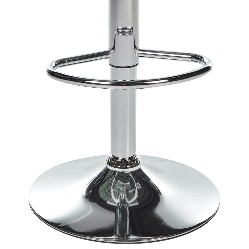 Set di 2 sedie da bar girevoli in acrilico trasparente gambe in metallo argentato regolabile in altezza stile moderno