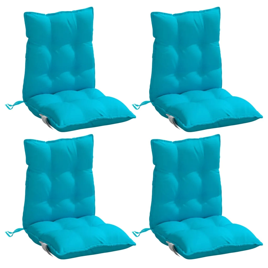 Cuscini Sedia Schienale Basso 4 pz Turchese in Tessuto Oxfordcod mxl 90788