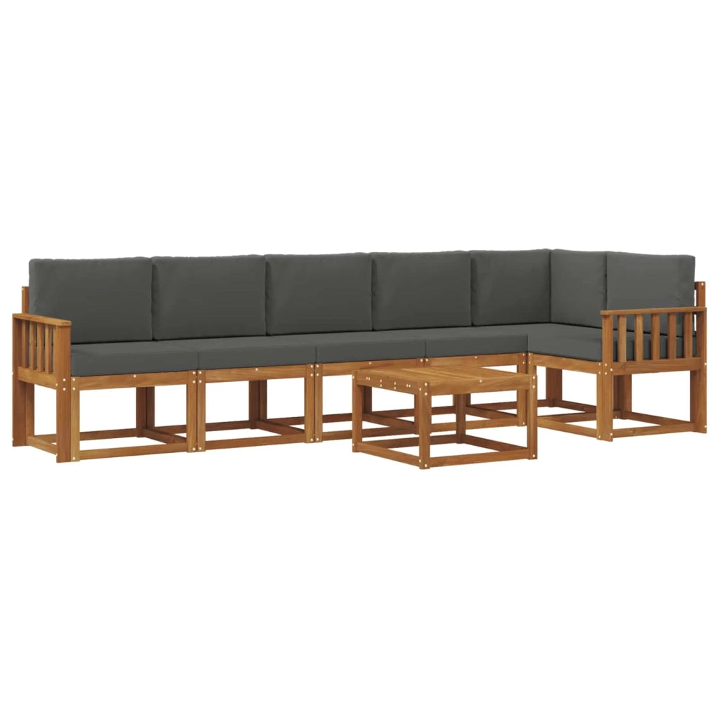 Set di divani da esterno con cuscino 7 pcs Naturale e Antracite 3366495