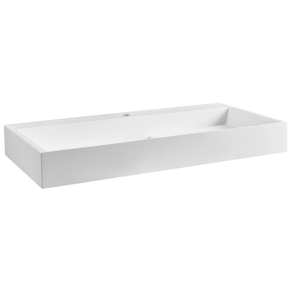 Lavabo bagno classico rettangolare in ceramica finitura lucida 90 x 46 cm Bianco Lavello da bagno rettangolare