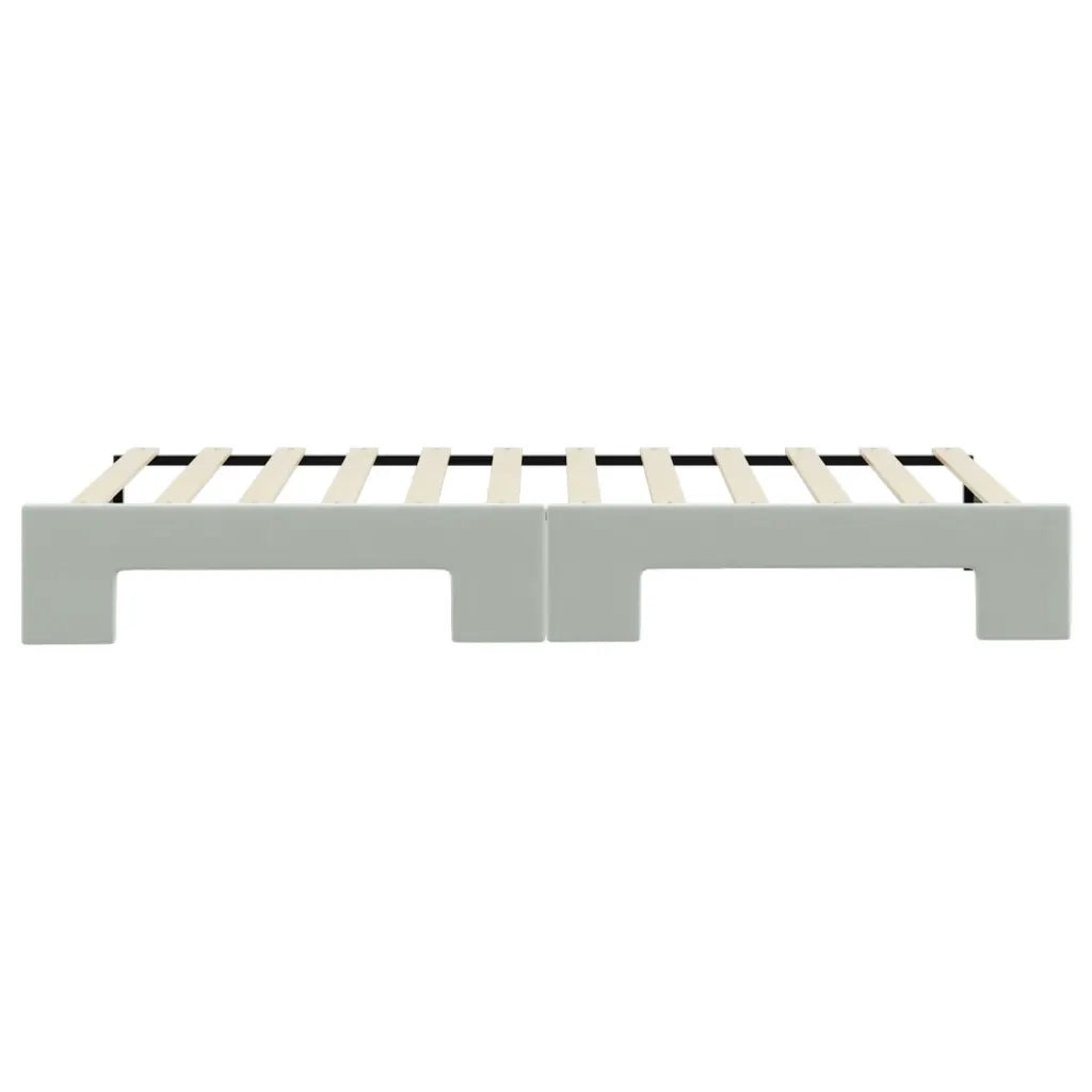 Divano Letto con Letto Estraibile Grigio Chiaro 80x200 Velluto 3197056
