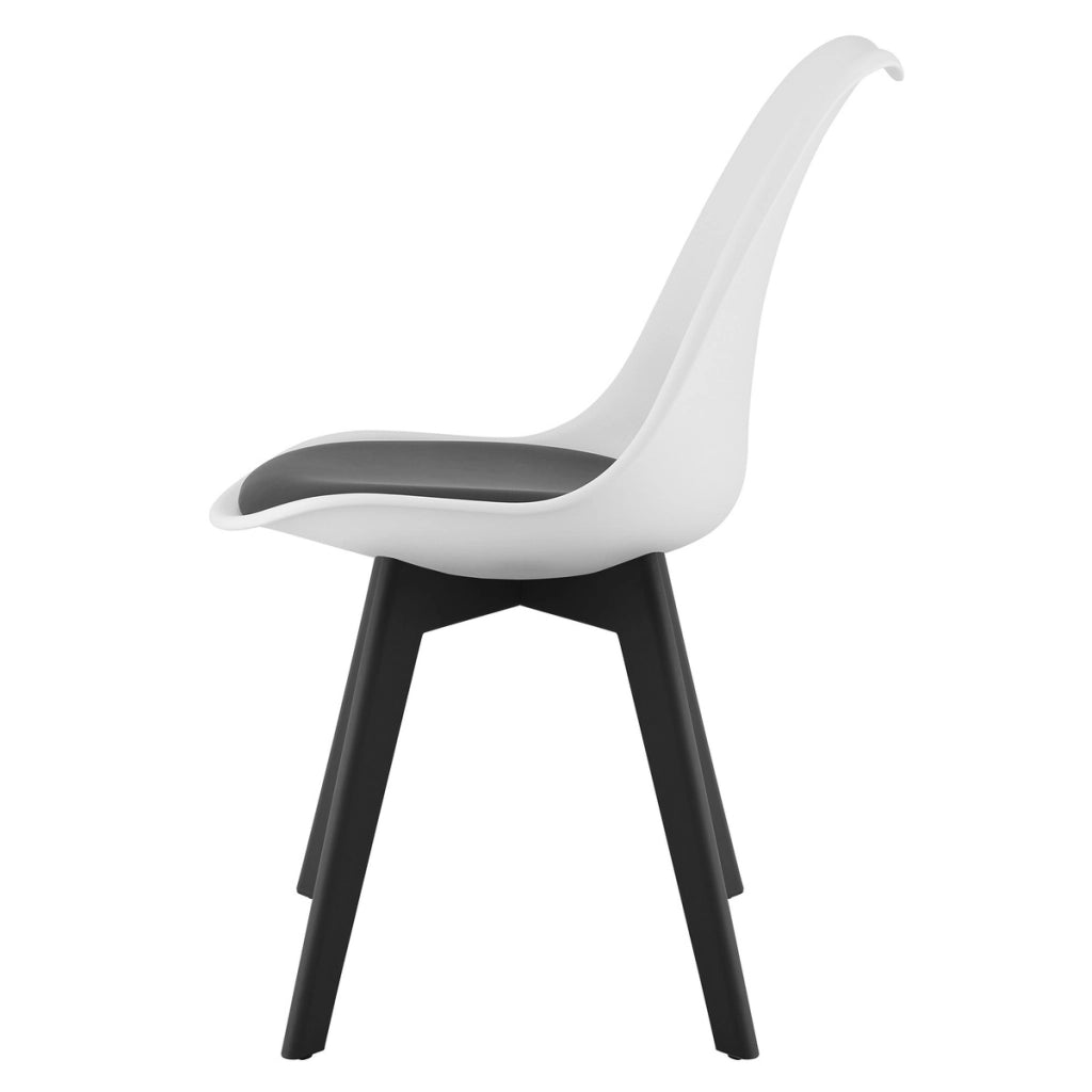 Sedia Mark Bianco e Nero con Cuscino in Ecopelle