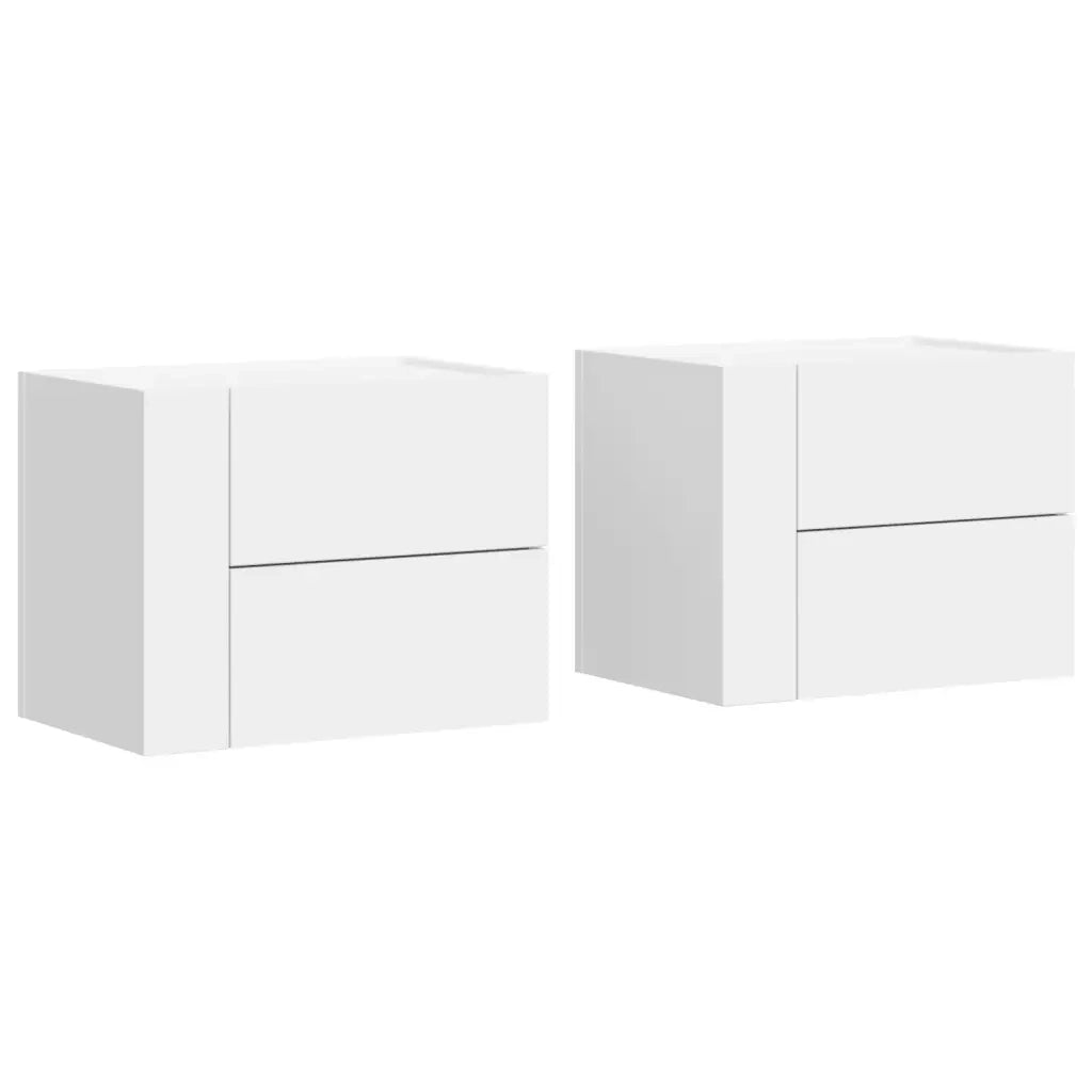 Comodini a Muro 2 pz Bianchi 45x30x35 cm 848326