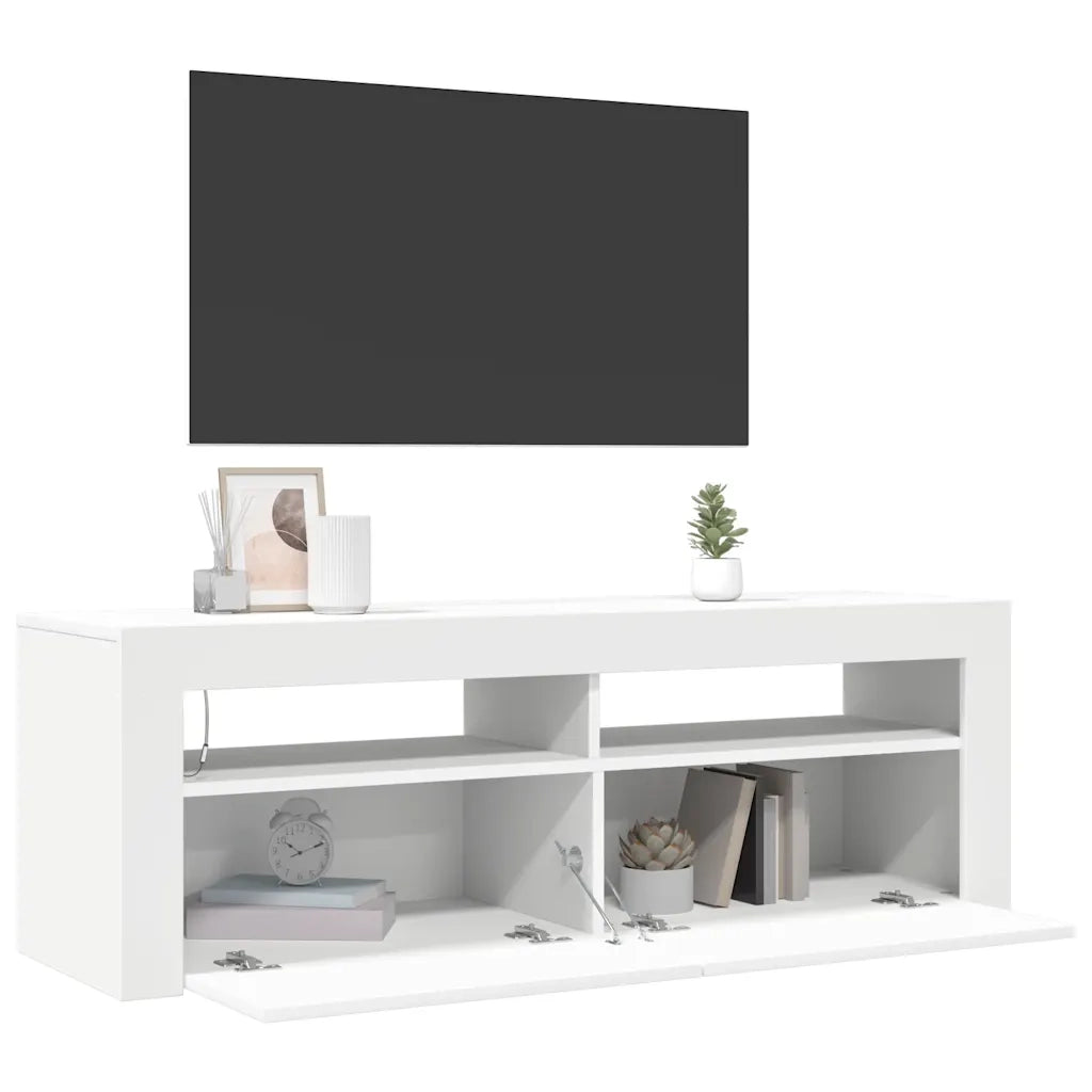 Mobile Porta TV con Luci LED Bianco 120x35x40 cm 804310