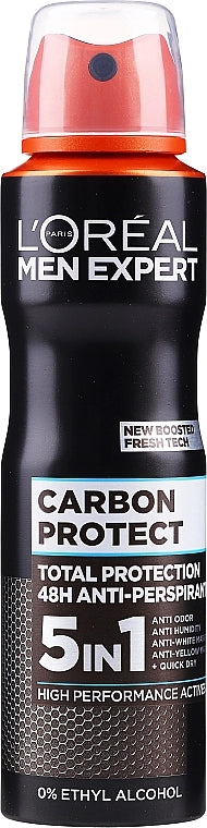 L' ORÉAL MEN DEODORANTE SPRAY DA 150 ML CARBON PROTECT