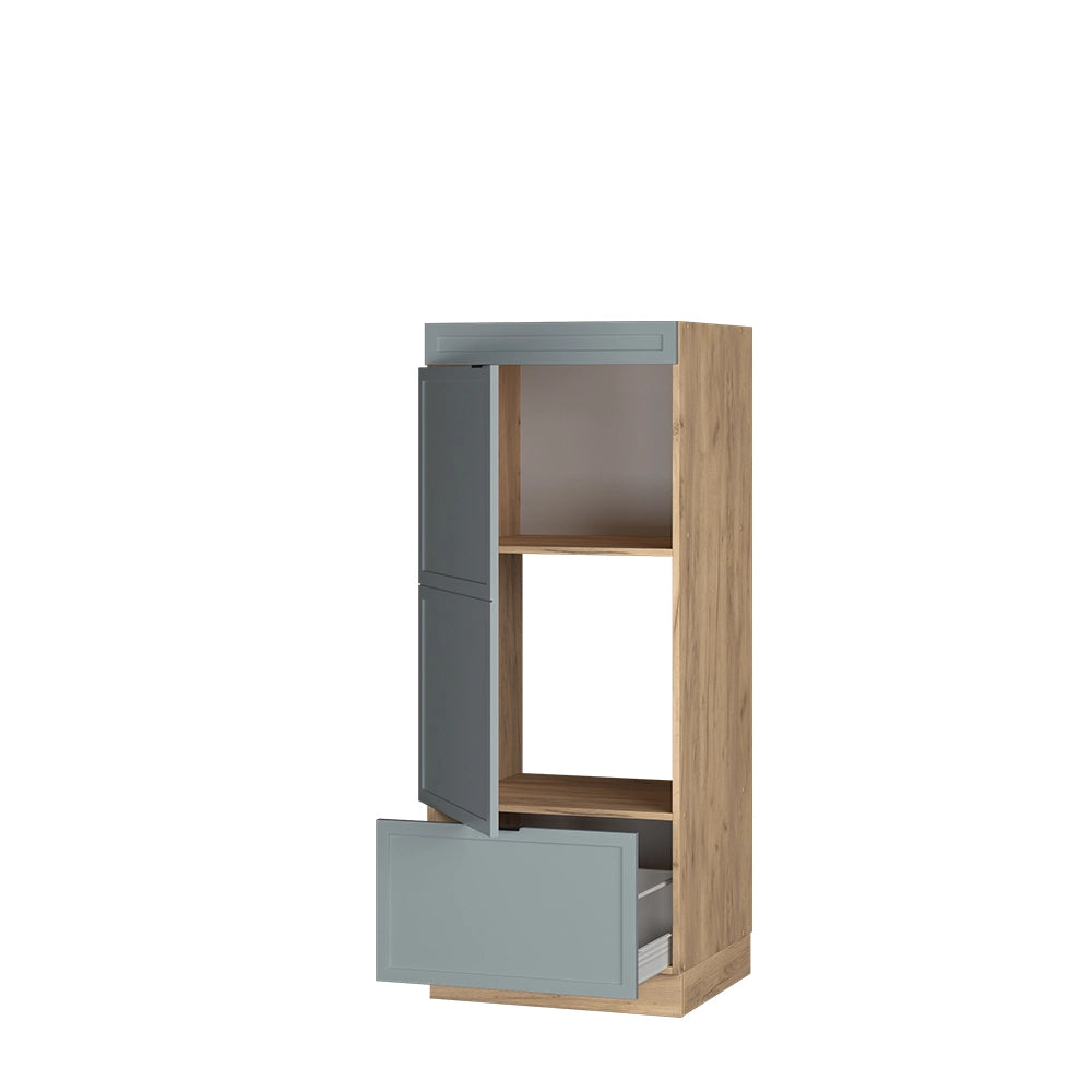 Mobile cucina microonde Fame-Line Blu-grigio chiaro/Rovere dorato 60 cm Vicco