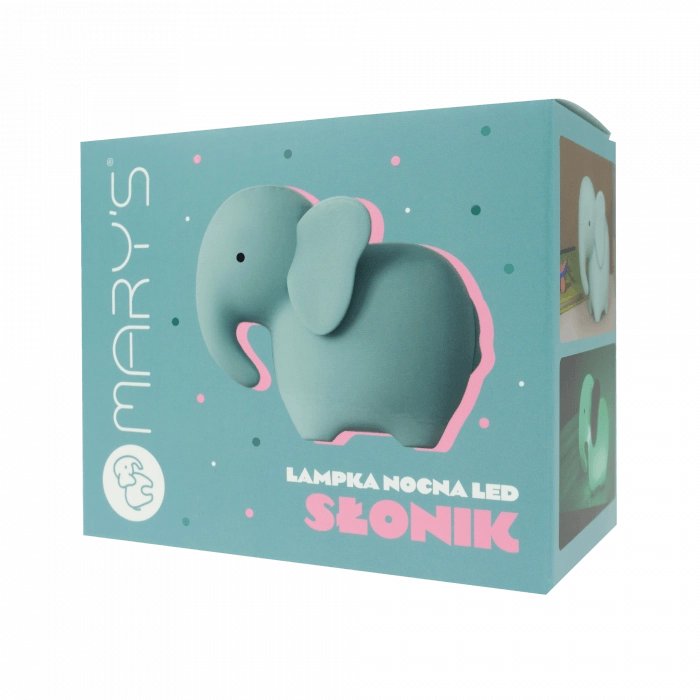 Lampada notte LED ricaricabile elefante turchese Mary's