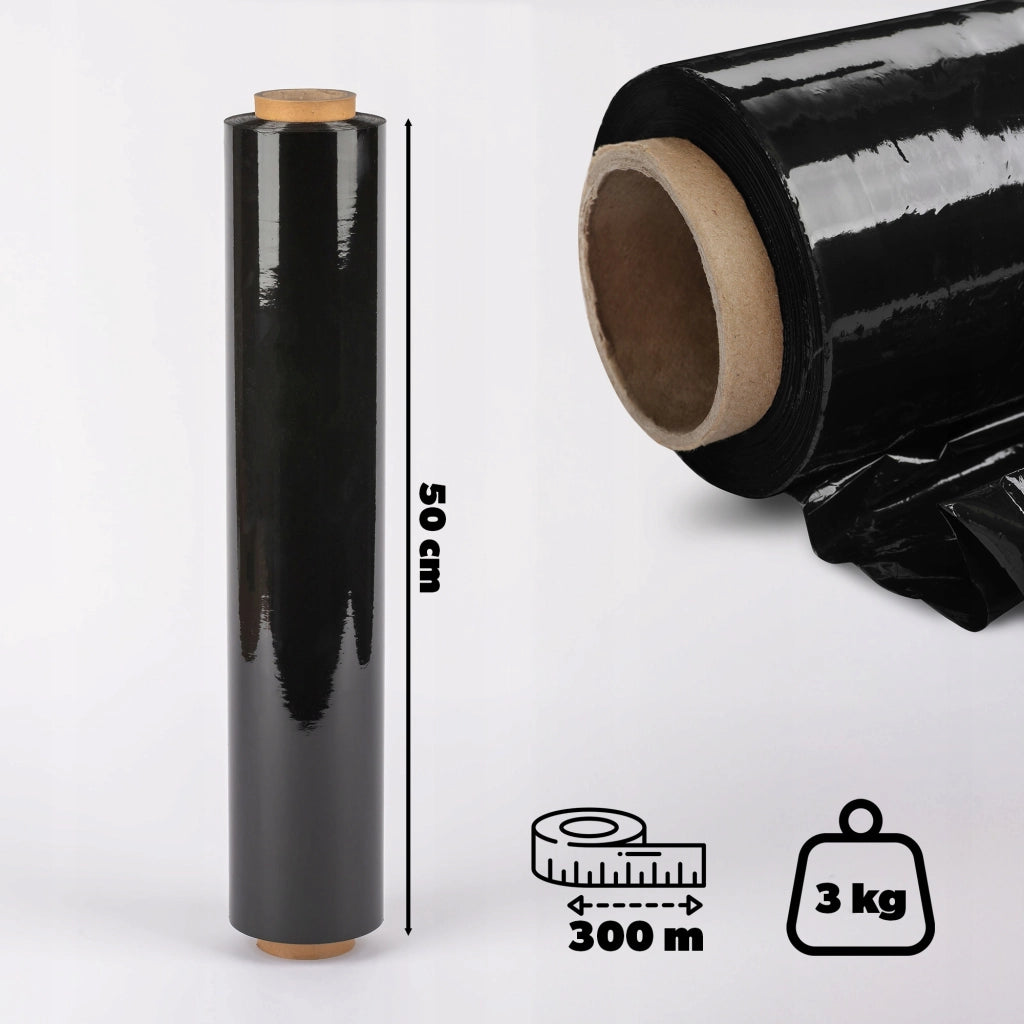 Pellicola estensibile KADAX XL nera, resistente, opaca, 2,5 kg, rotolo da 2 pezzi
