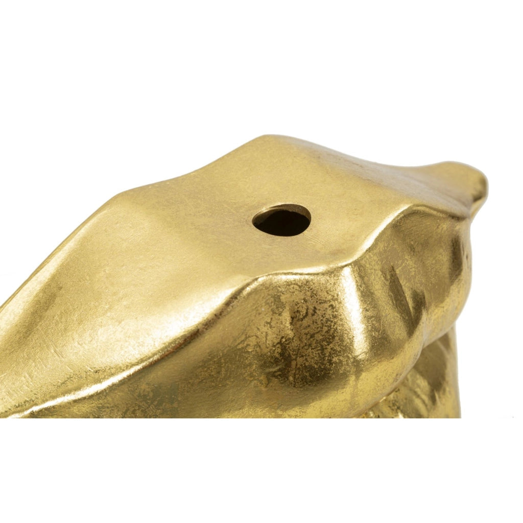 Vaso Decorativo Bocca, Oro, Poliresina, 23x8x12 cm