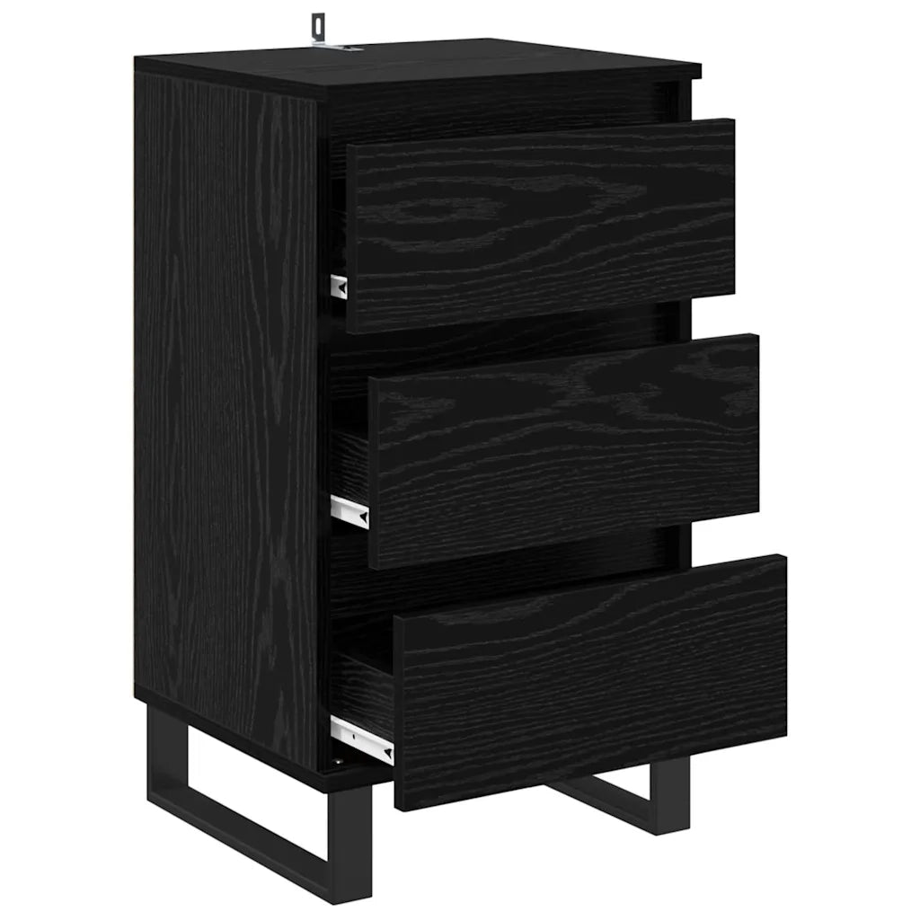 Credenza con Cassetto-Buffet-Armadio da cucina Rovere nero Legno multistrato