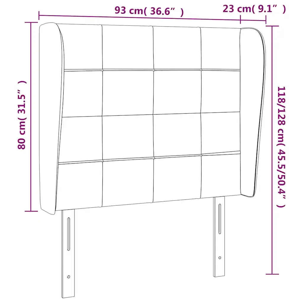 Testiera ad Orecchio Blu Scuro 93x23x118/128 cm in Velluto 3117996
