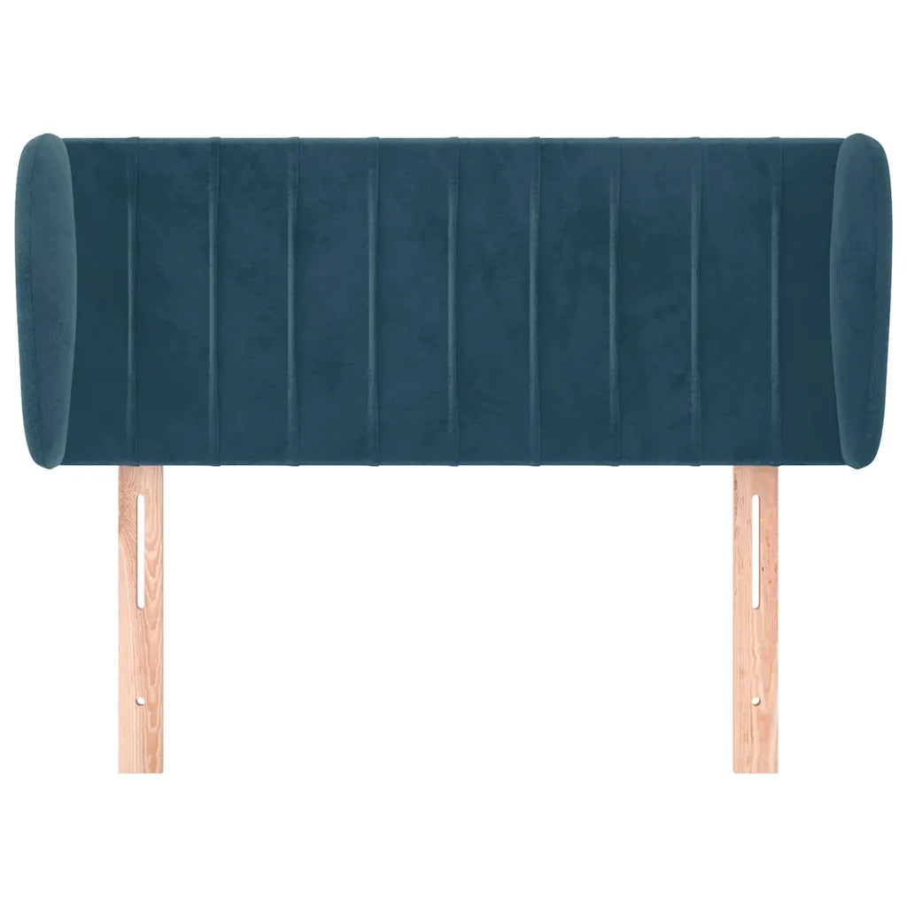 Testiera ad Orecchio-Testata con Orecchie Blu Scuro 93x23x78/88 cm in Velluto 657544