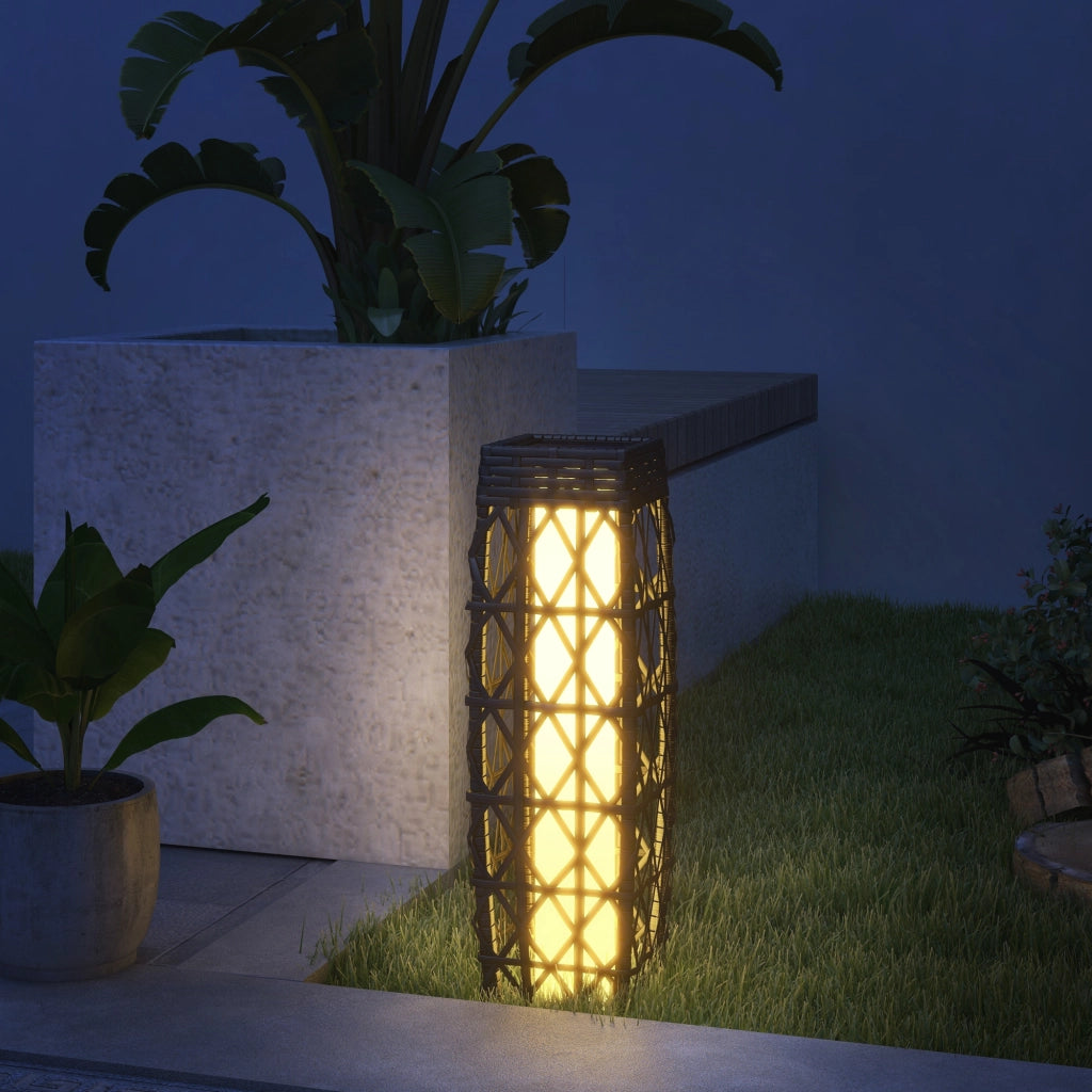 Lampada Solare Rattan Sintetico LED Automatica ¨C Xylo ¨C Grigio 20x20x68cm