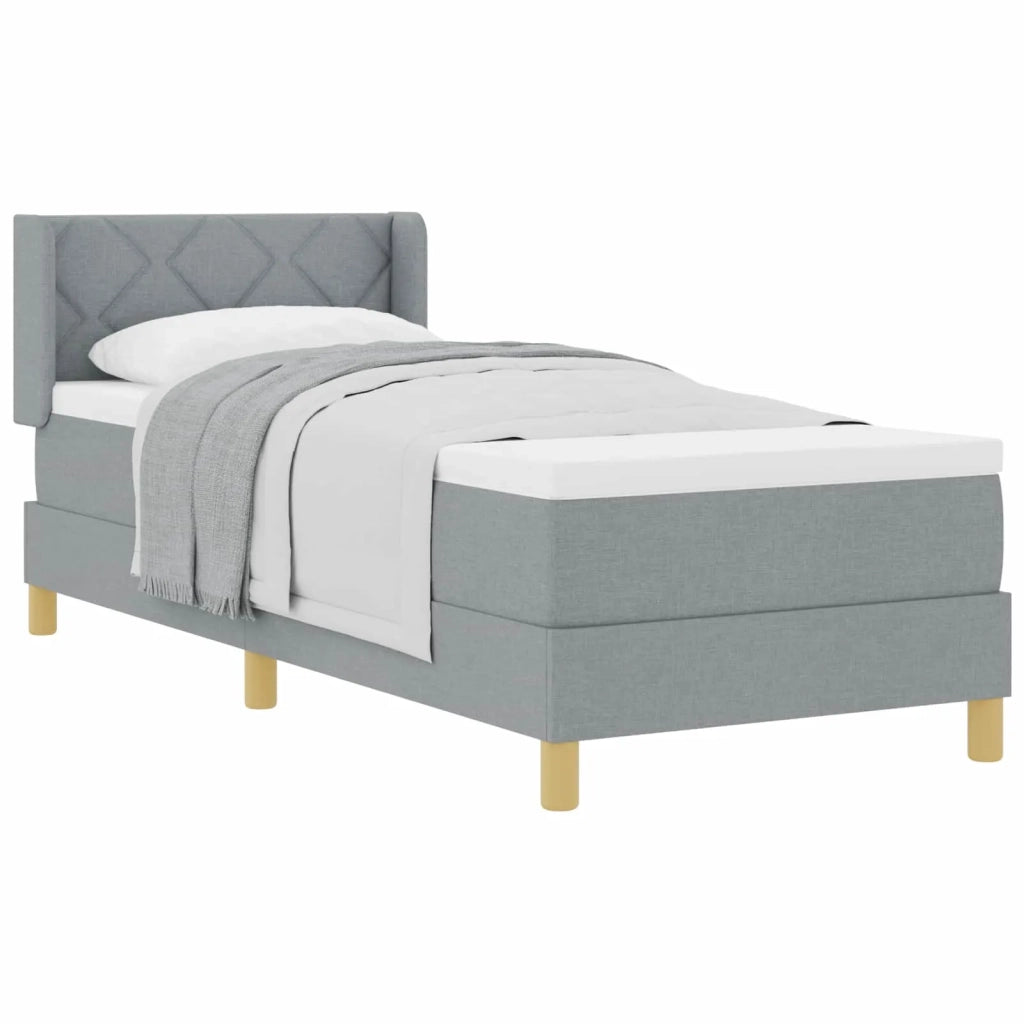 Letto a molle con testiera Grigio chiaro 200 x 80 cm Tessuto 3341321