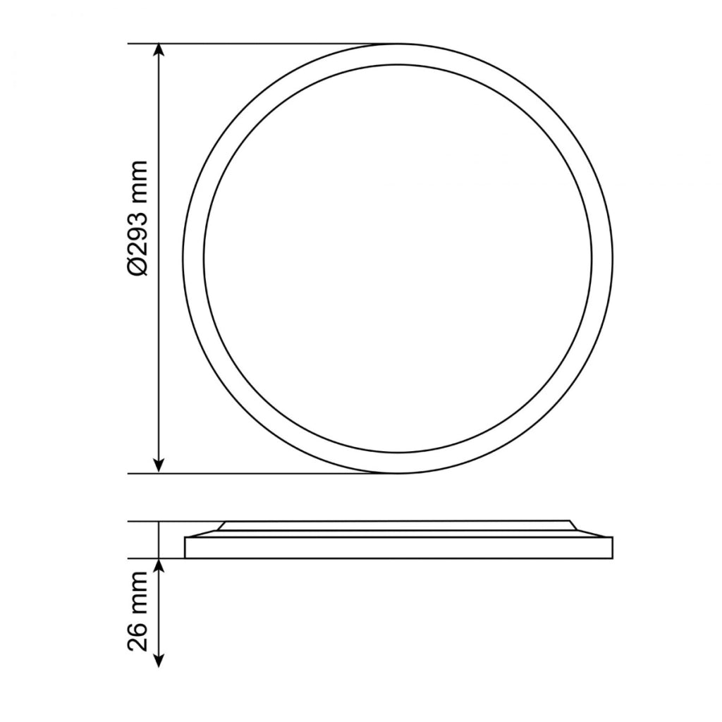 Plafoniera LED nera retroilluminata Ø30cm 22W CCT IP54