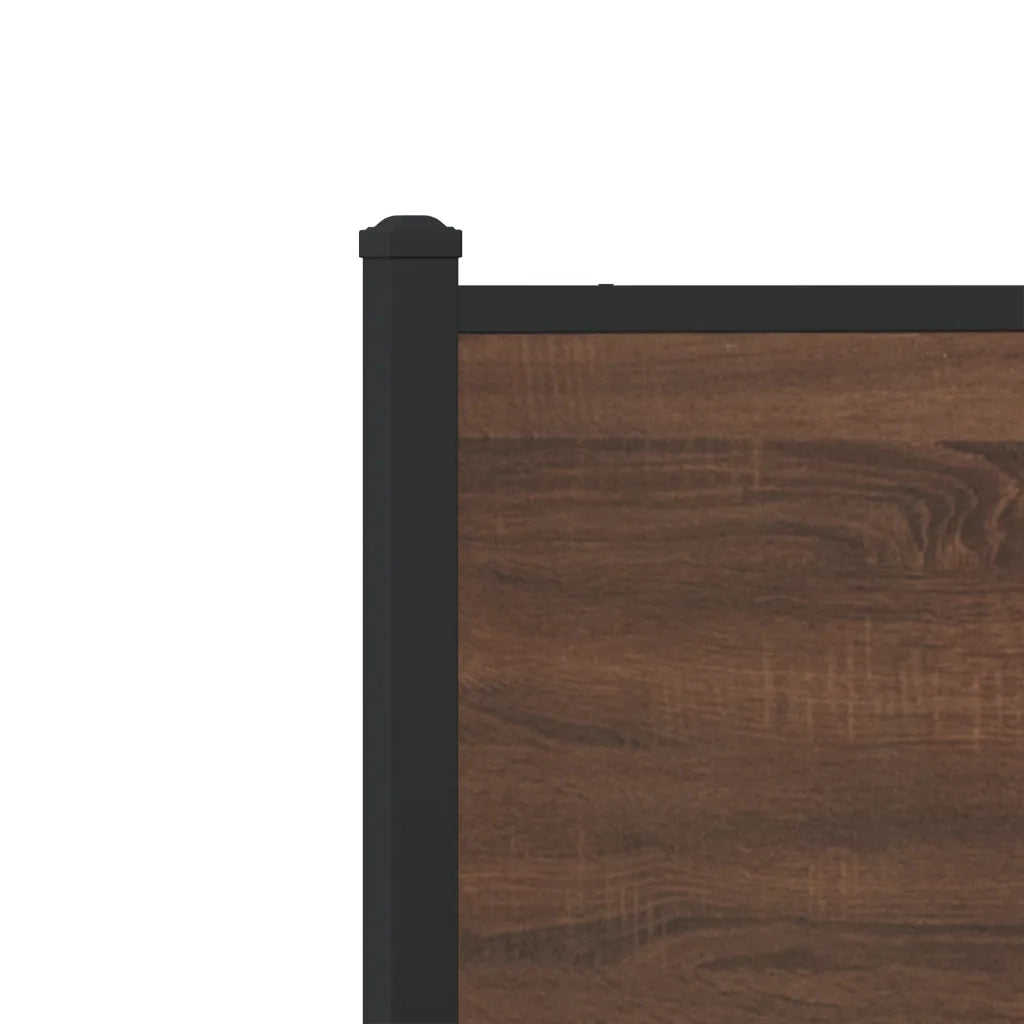 Giroletto senza Materasso-Struttura Letto in Metallo Rovere Marrone 90x200 cm 836931