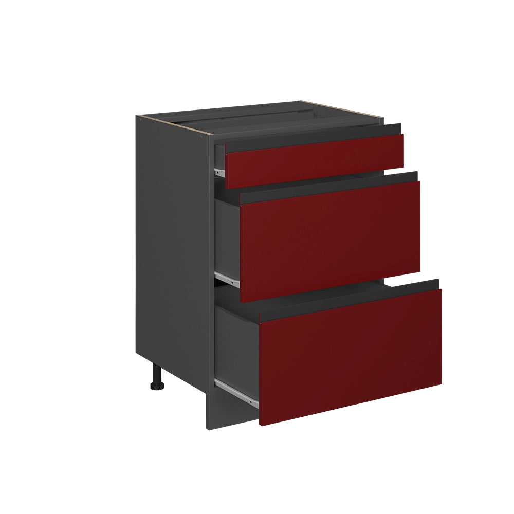 Vicco Mobiletto base per cucina Rosso 60 cm PL Marmo