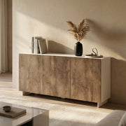 CREDENZA CARLILE BIANCO E ROVERE CHIARO