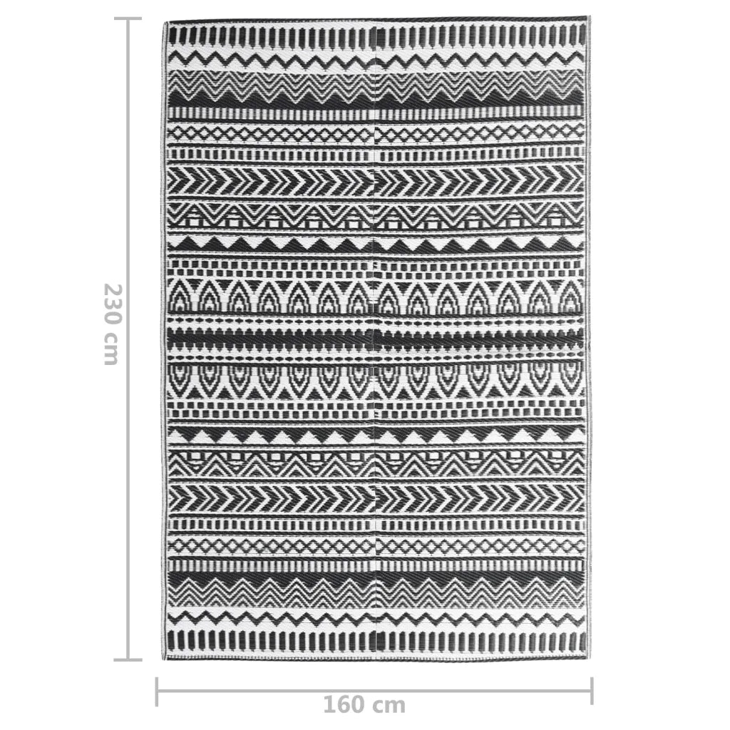 Tappeto da Esterni ARAKIL Nero 160x230 cm in PP CFW1654436