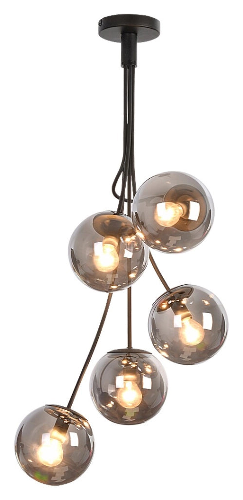 Lampada a sospensione Rabalux Glory 5xE14 nero opaco