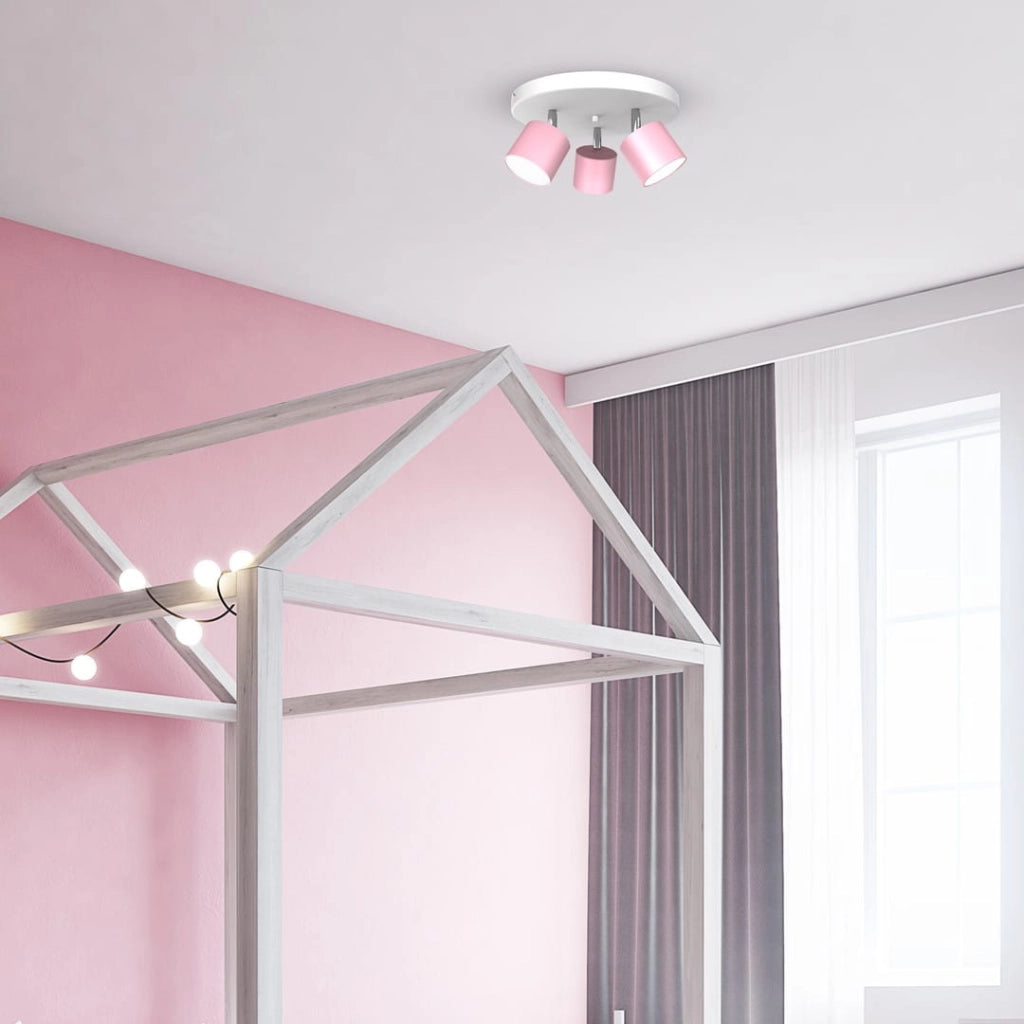 Plafoniera Milagro Dixie 3 luci GX53 20W rosa Ø30cm