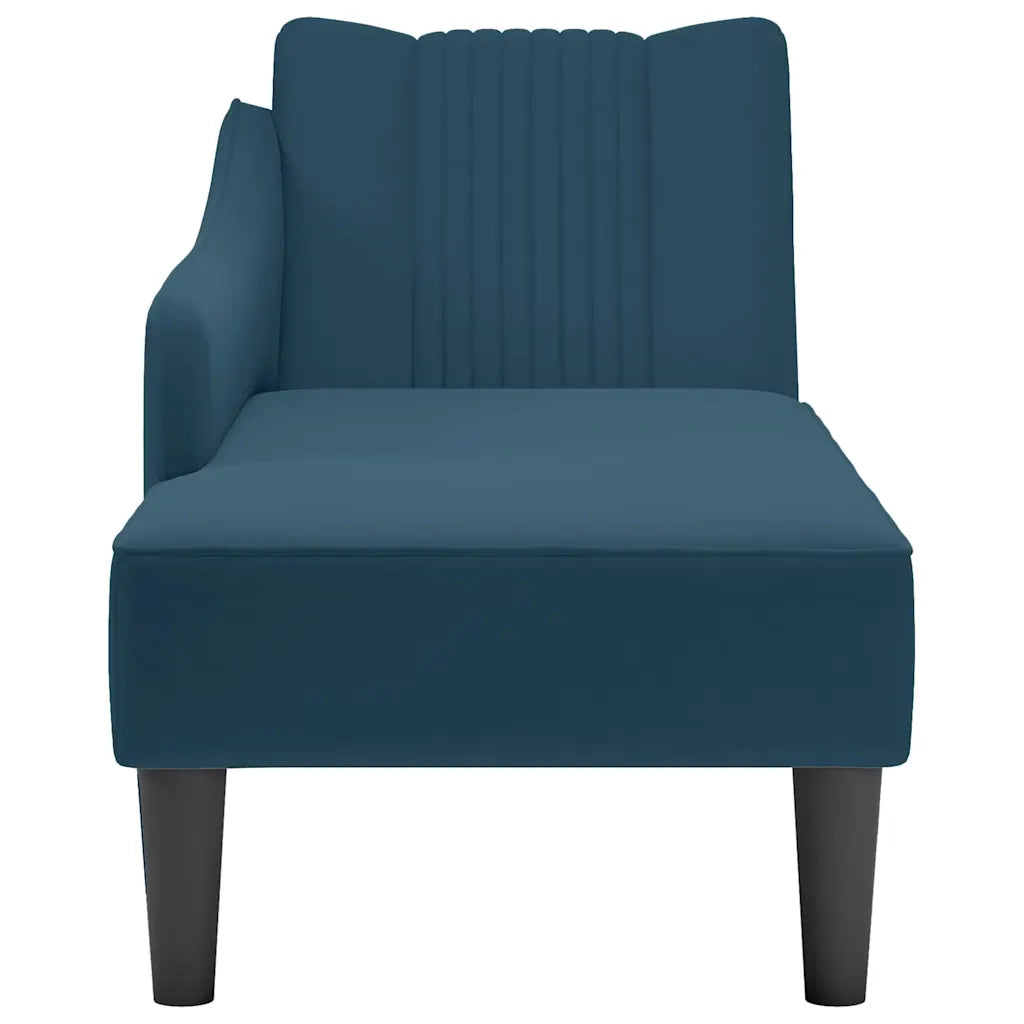 Sdraio con Bracciolo Destro in Velluto Blu 4009791