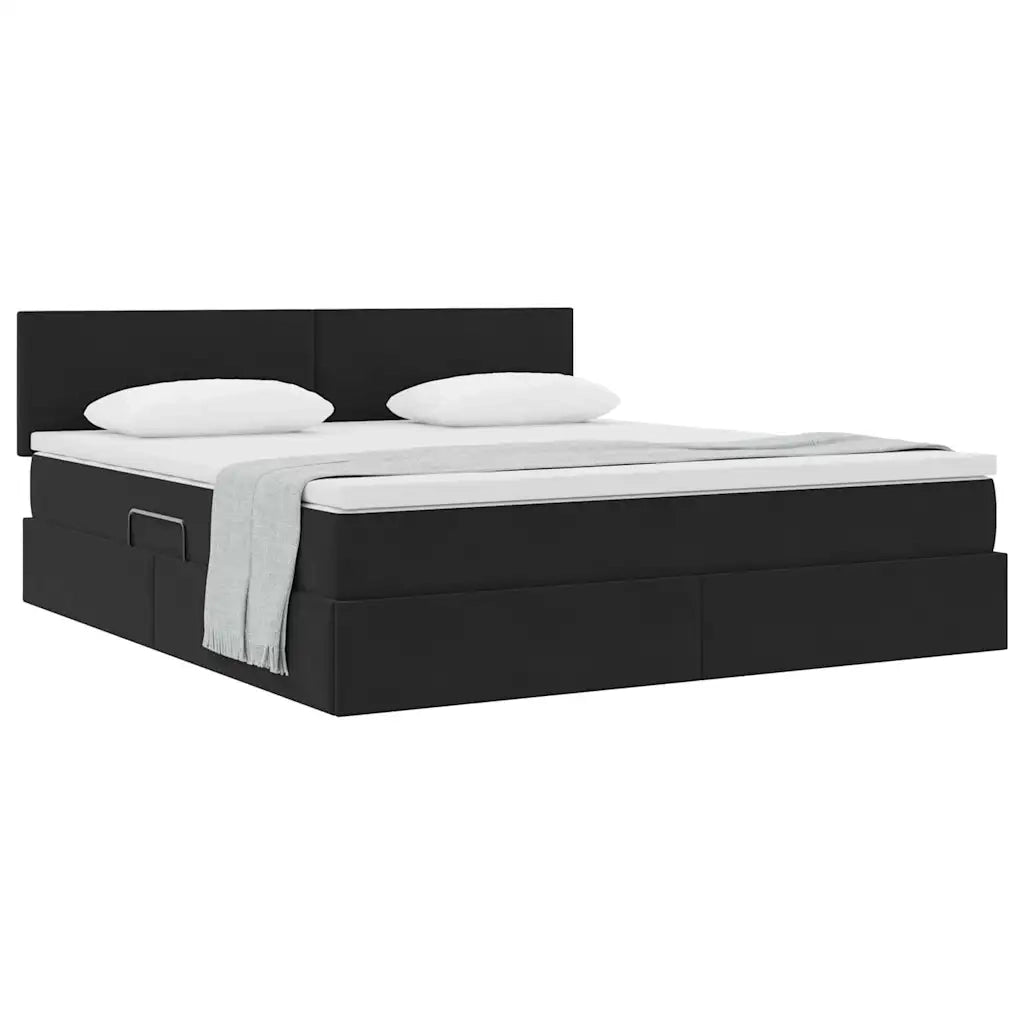 Letto con Contenitore con materasso Nero 160 x 200 cm Velluto 3370709