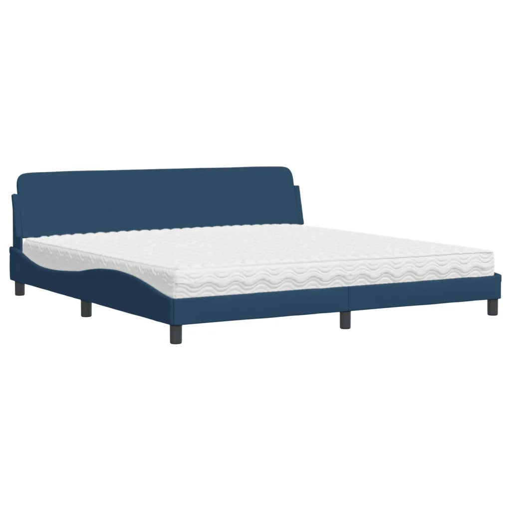 Letto con Materasso Dover Blu 200x200 cm in Tessuto