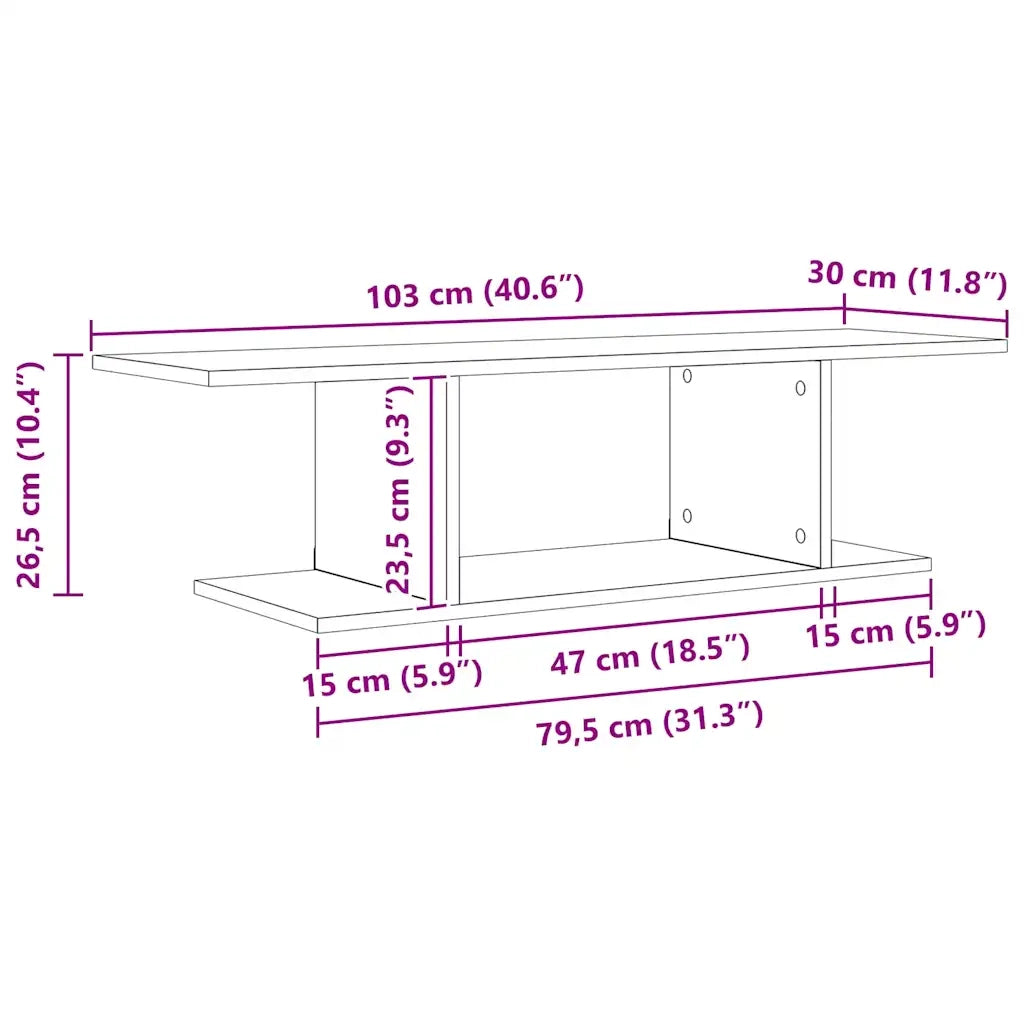 Set mobile TV Marrone 103 x 30 x 26,5 cm Legno multistrato 875174