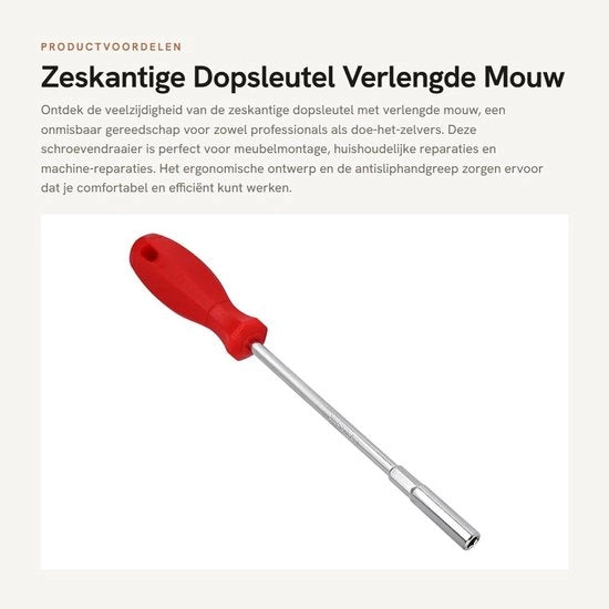 Chiave a 5,5 mm a 5 facce - Manico allungabile - Grip ergonomico - Rosso - hbz1