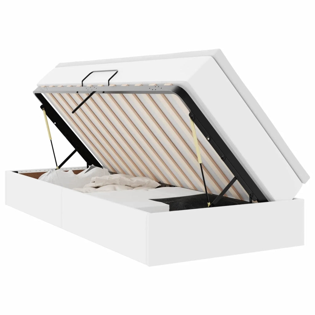 Letto con contenitore e materasso Bianco 90 x 200 cm