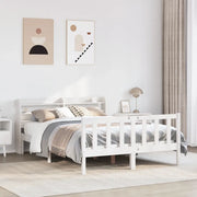 Letto senza Materasso-Struttura Letto Bianco 150x200 cm Legno Massello di Pino 799023