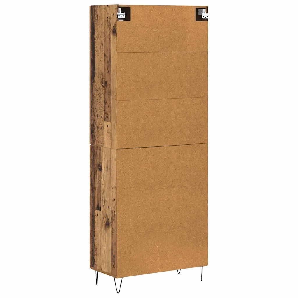 Credenza 2 pcs Legno vecchio Legno ingegnerizzato e vetro 3403165