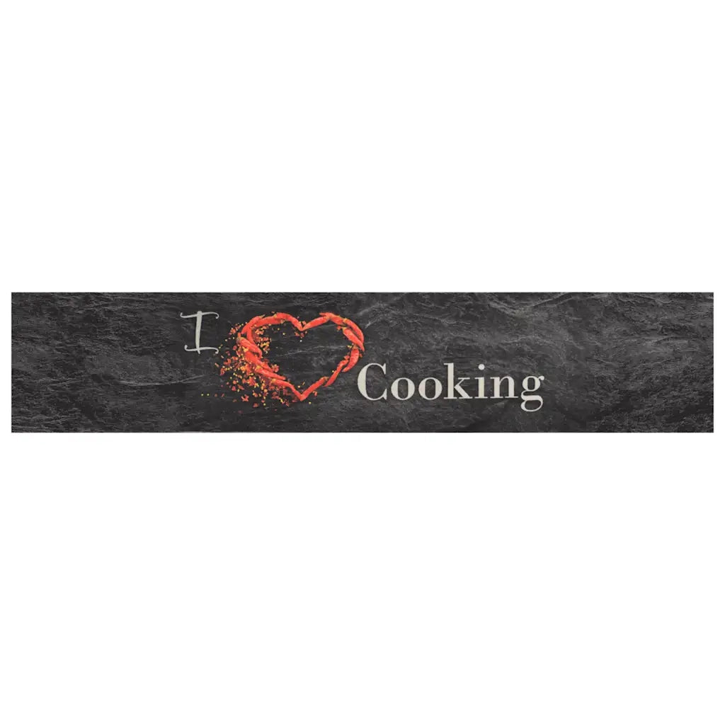 Tappeto del soggiorno | Tappeto da Cucina Lavabile Nero Cucinare 60x300 cm Velluto
