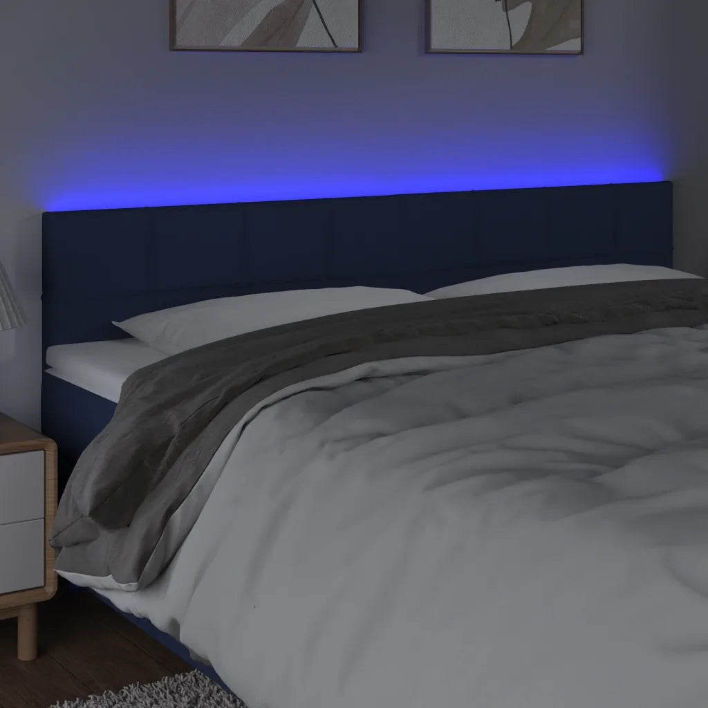 Testiera | Testata a LED Blu 180x5x78/88 cm in Tessuto
