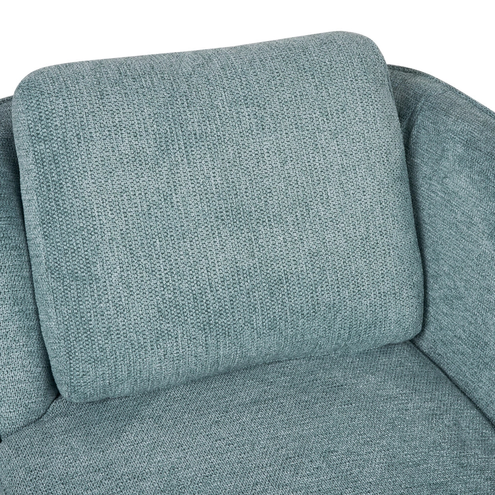Chaise longue con cuscino in tessuto blu lato sinistro stile retrò