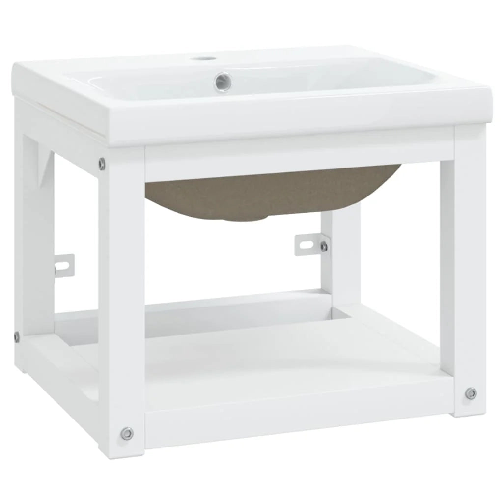 Telaio per lavabo da incasso 40 x 38 x 31 cm ferro bianco 02_0006773