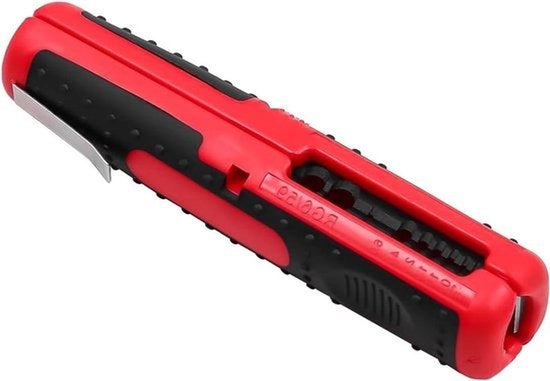 Strippatore multiuso per cavi - Cavo coaxiale universale - Chiusura di sicurezza - Cavo di rete - Strippatore di filo - Adatto per cavi da imballaggio - Nero - Attrezzo DIY