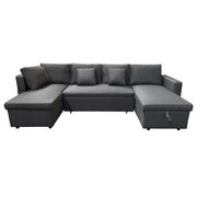 SCOTTDivano letto panoramico a 4 posti, grigio screziato