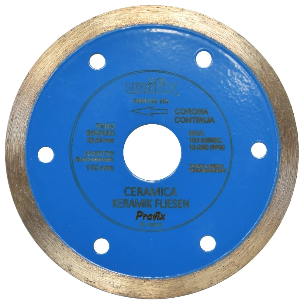 Disco diamantato ceramica per taglio preciso di piastrelle Ø 115 x 22,2 x 1,6 mm